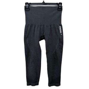 Gymshark Vital Seamless Leggings Charcoal Gray Marl High Waist Crop Womens Small